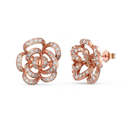 Rose Gold Bloom Studded Earrings | 925 Silver