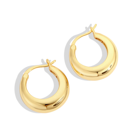 Classic Gold Hoop Earrings | 925 Silver